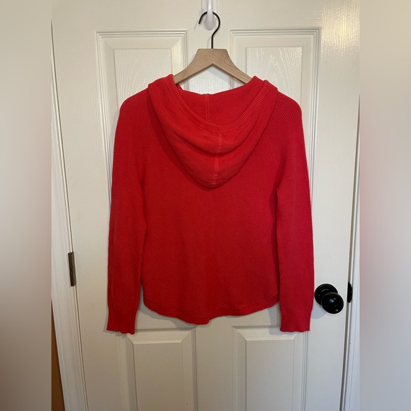 Lauren by Ralph Lauren Waffle Knit Tomato Red Hoodie - Picture 6 of 6